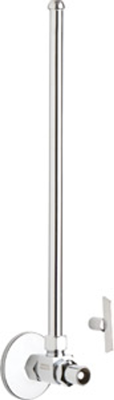 Chicago Faucets STC-32-11-AB - Compression Angle Stop, Loose Key with 12-inch Riser and Wall Flange, 1/2-inch Compression x 1/2-inch Compression