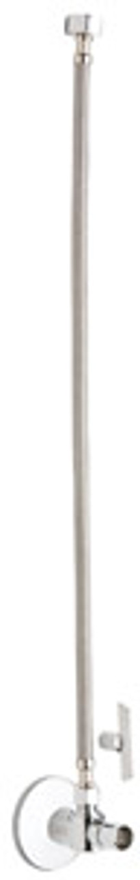 Chicago Faucets STB-21-13-AB - Ball Angle Stop, Loose Key with 20-inch Riser and Wall Flange, 1/2-inch Female NPT x 3/8-inch Compression