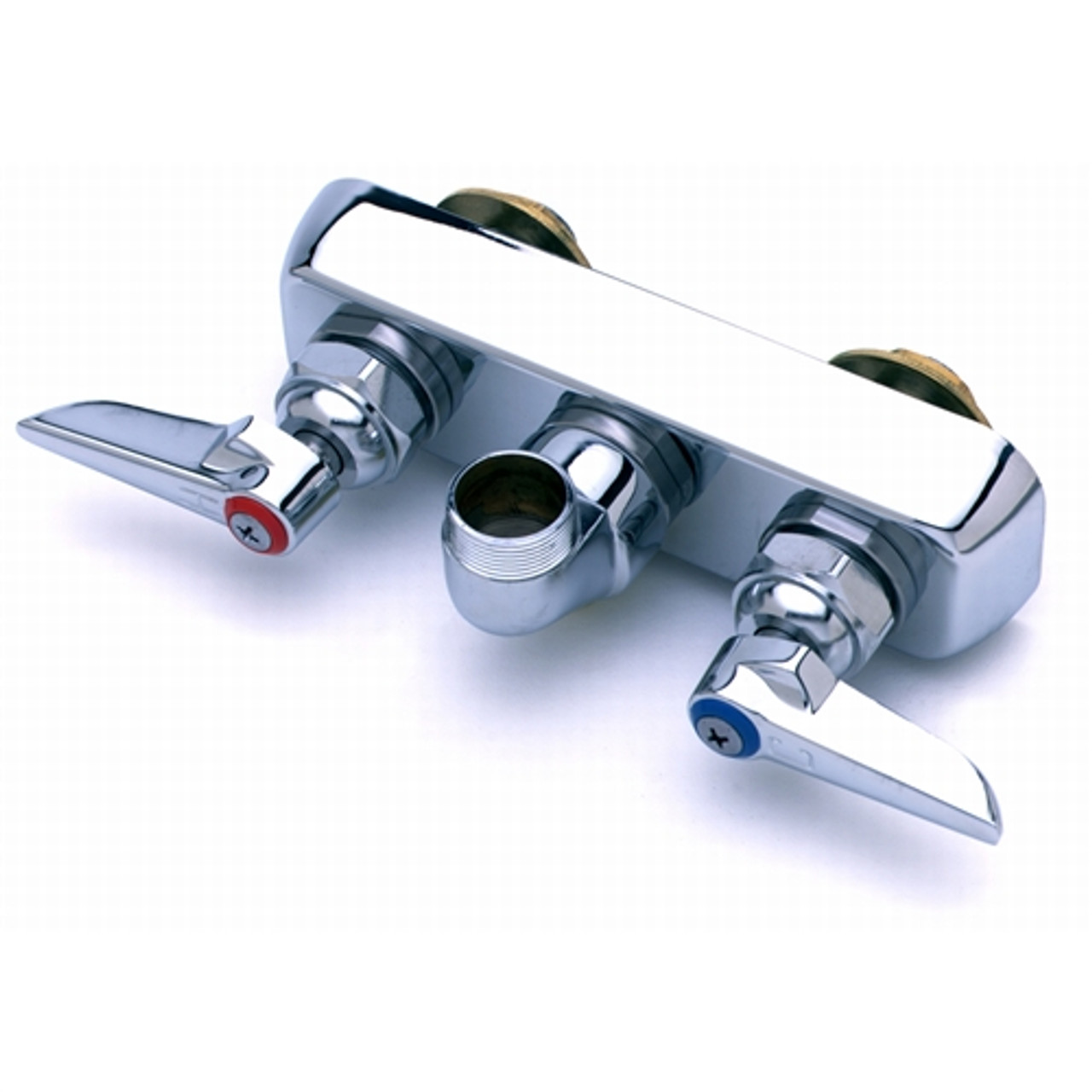 T&S Brass - B-1115-LN - Workboard Faucet, Wall Mount, 4-inch Centers, Lever Handles, Less Nozzle