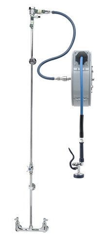 T&S Brass - B-1433-02 - Hose Reel Assembly, Closed 35' Hose Reel, Exposed Piping and Accessories