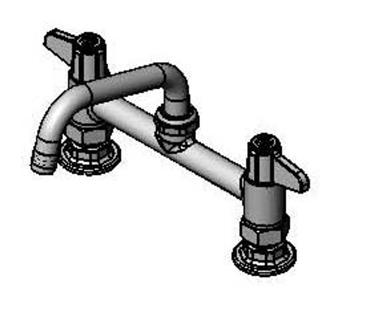 T&S Brass - 5F-8DLX06 - Faucet, 8-inch Centers, Deck Mount, 6-inch Spout