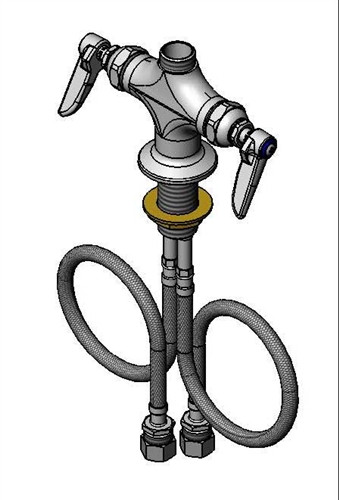 T&S Brass 010255-40 - B-0200 Base Faucet W/ Spring Checks & Spreader Unit