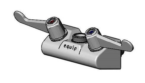 T&S Brass 5F-4WWX00 - Equip 4-inch Wall Mount Faucet, 4-inch Wrist-Action Handles, Less Nozzle