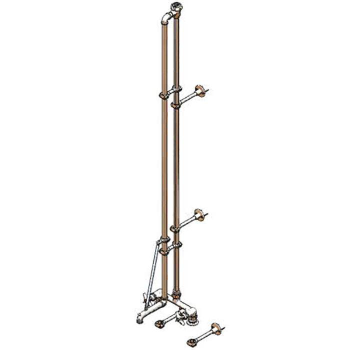 T&S Brass - B-0491-01 - Service Sink Faucet, Wall Mount, Adjustable Centers, Elevated Vac. Breaker, Rigid Nozzle