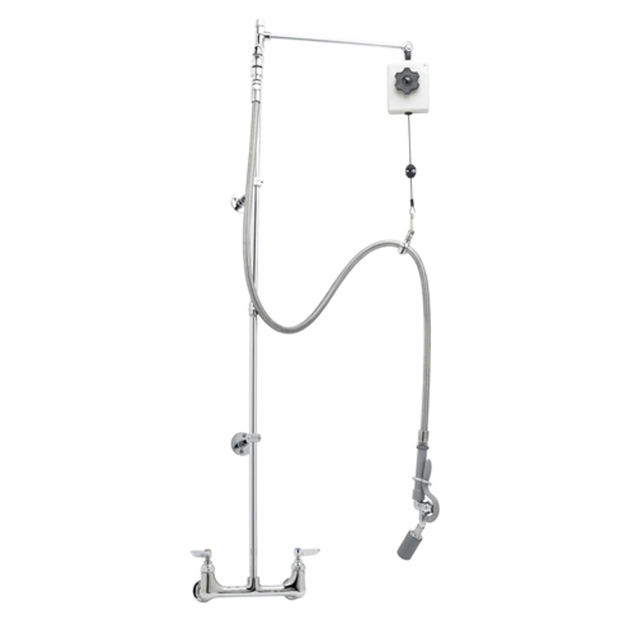 T&S Brass - B-0129-VB - Pre-Rinse, Balancer, Wall Mount Base, 8-inch Centers, Low Flow Valve, 2 Wall Bracket's, VB Hose