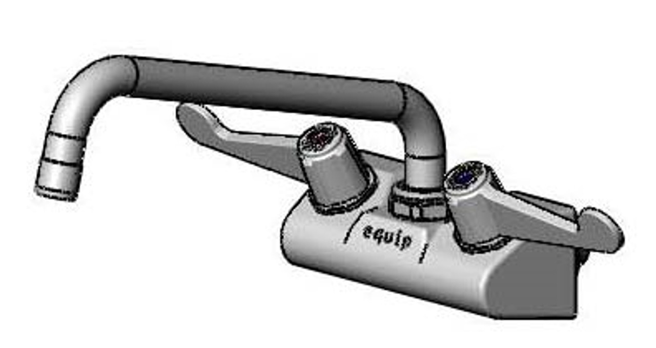 T&S Brass 5F-4WWX10 - Equip 4-inch Wall Mount Faucet W/ 10-inch Swivel Gooseneck, 4-inch Wrist Handles, & 2.2 Gpm Aerator