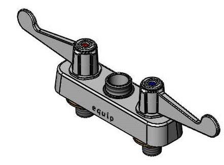 T&S Brass 5F-4CWX00 - Equip 4-inch C/C Deck Mount Workboard Faucet, Swivel Outlet, 4-inch Wrist Handles, Less Nozzle