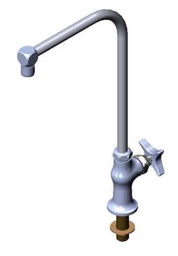 T&S Brass B-0318-02 - Faucet, B-0318 Modified 4-Arm Handle & Red Index & Extended Height