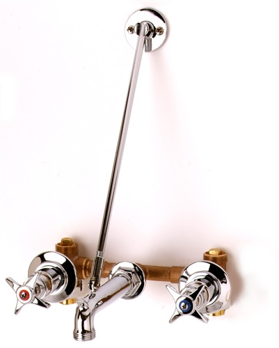 T&S Brass - B-0699-ST - Service Sink Faucet, Concealed Mixing Valve, Integral Stops, Vac. Breaker, 3/4-inch Hose Threa