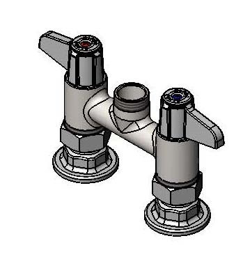 T&S Brass - 5F-4DLX00 - Equip 4-inch C/c Deck Mount Swivel Base Fct Less Nozzle