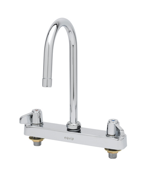 T&S Brass 5F-8CLX05 - Equip 8-inch C/C Deck Mount Workboard Fct W/ 5-1/2-inch Swivel Gooseneck