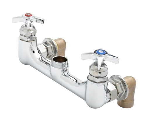 T&S Brass - B-0290-LN - Big-Flo Mixing Swivel Base Faucet, Wall Mount, 8-inch Centers, LL Inlets, Less Nozzle
