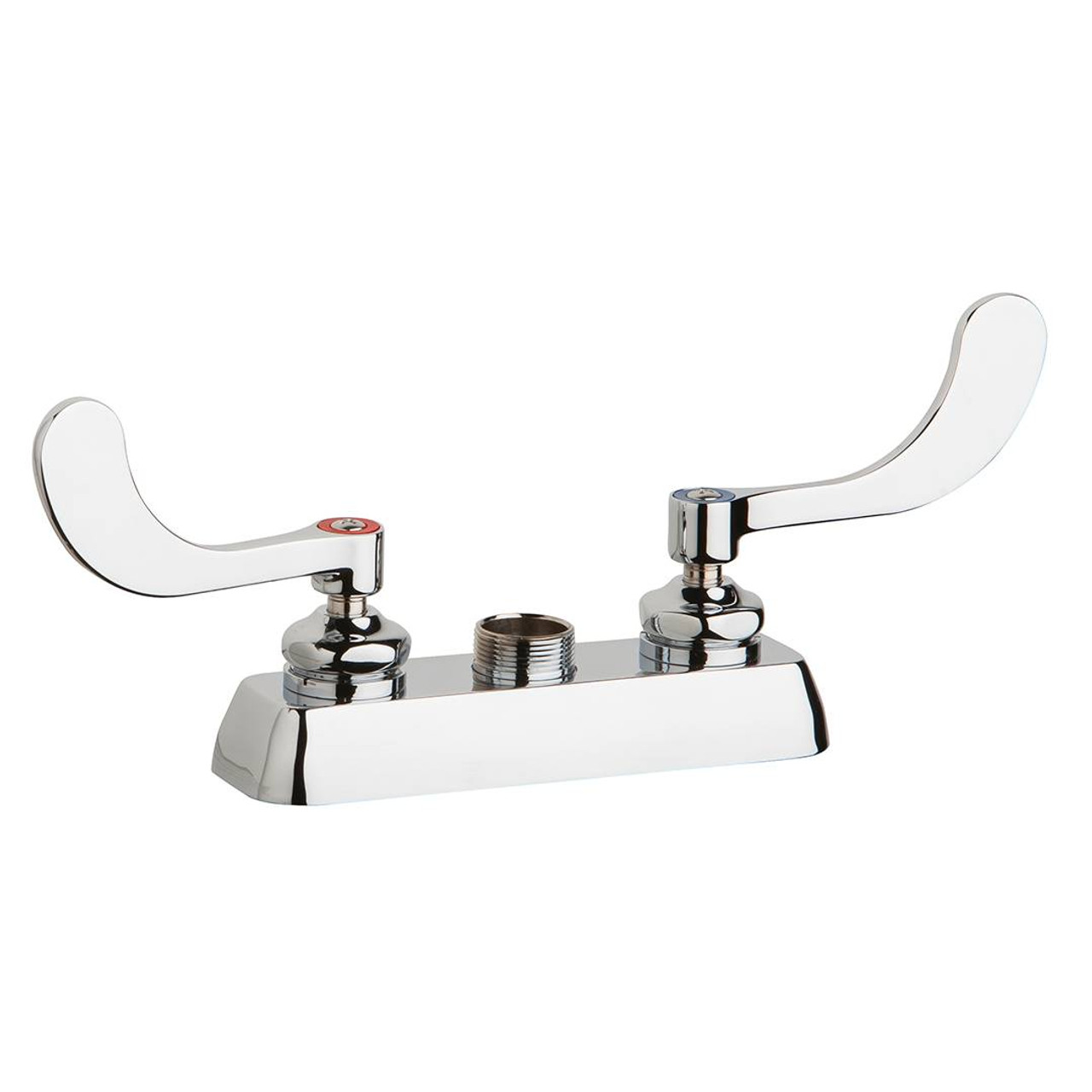Chicago Faucets W4D-LES317AB - 4-inch Center Deck Mount Hot and Cold Water Workboard Sink Faucet, Less Spout