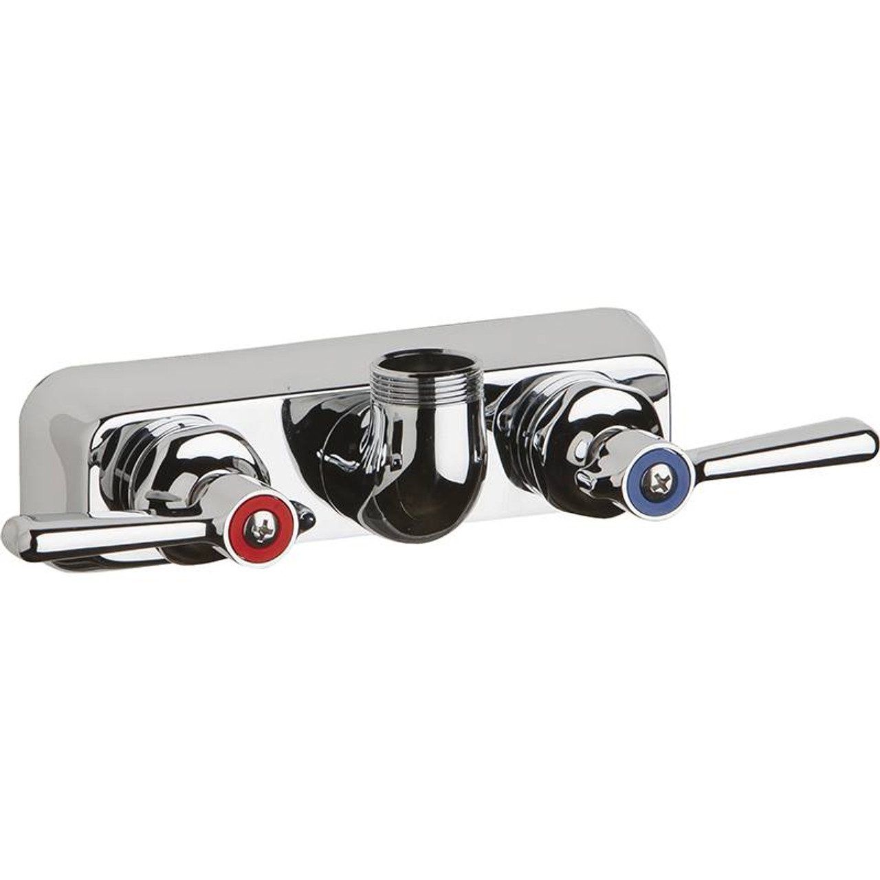 Chicago Faucets W4W-LES369AB - 4-inch Center Wall Mount Hot and Cold Water Workboard Sink Faucet, Less Spout