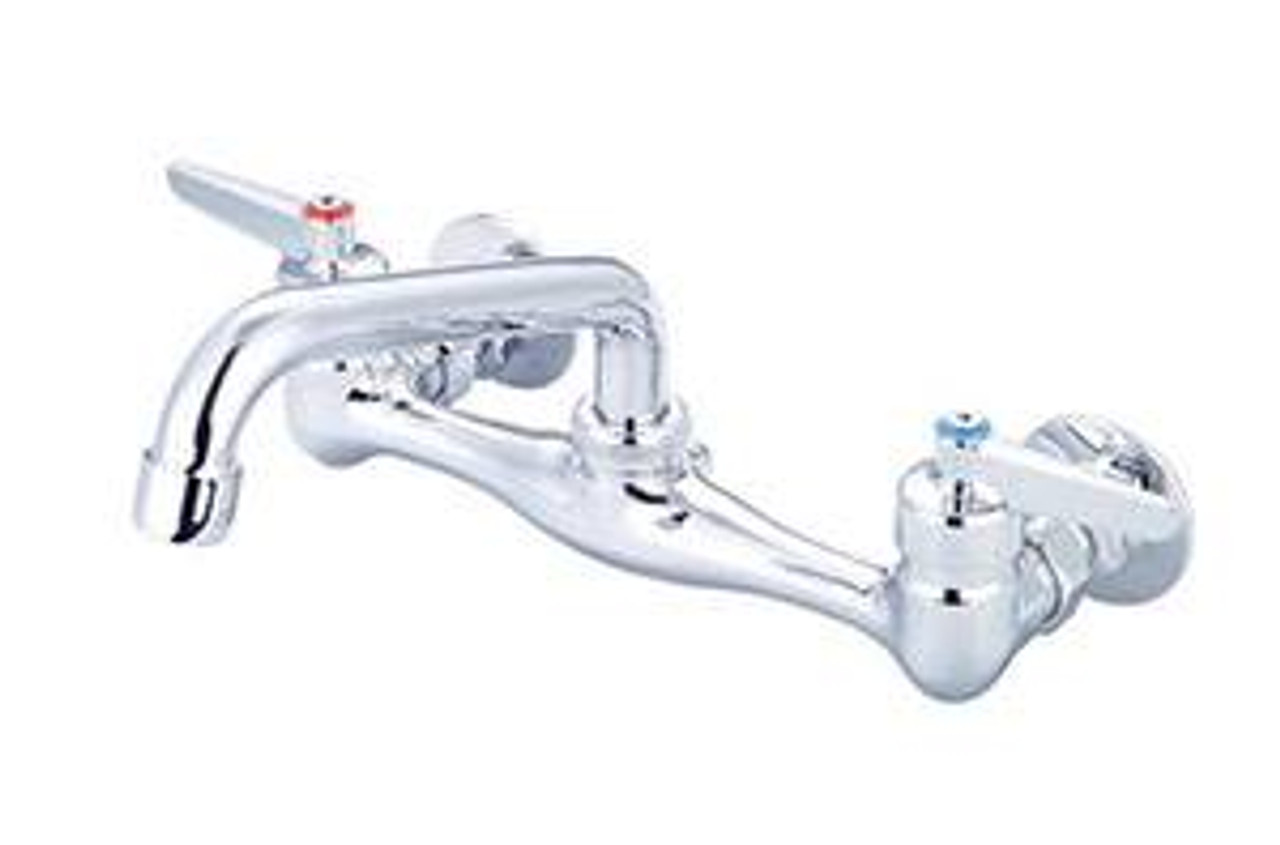 CENTRAL BRASS 0047-TLE0 TWO HANDLE WALL MOUNT KITCHEN FAUCET