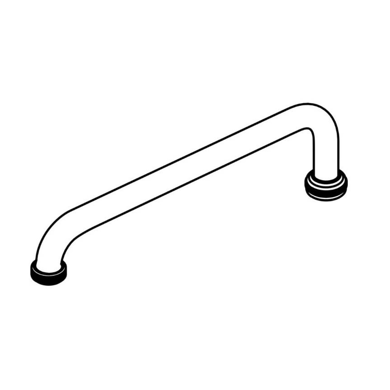 CENTRAL BRASS SU-363-LH 12″ Swivel Tube Spout With Hose End CENTRAL BRASS SU-363-LH 12″ Swivel Tube Spout With Hose End