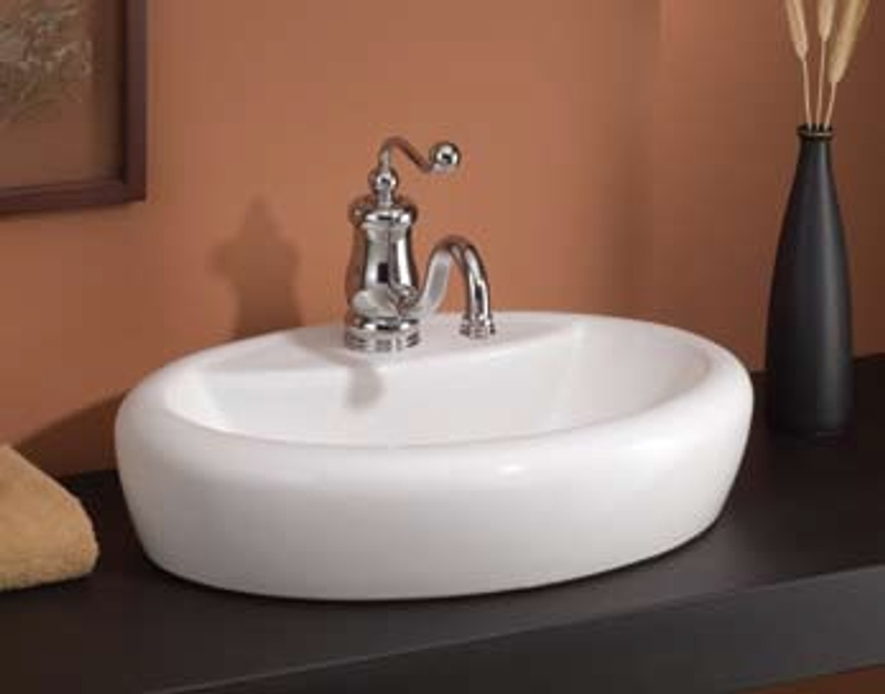 Cheviot 1273W - MILANO OVERCOUNTER LAVATORY-20x15-WHITE