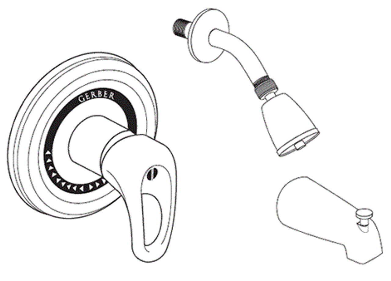 Gerber - PRES BAL T&S IPS DIV SLP SPOUT