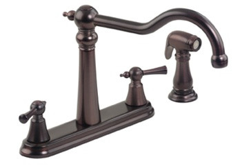 Gerber 42-806-RB Brianne? Traditional Two Handle Kitchen Faucet with Side Spray, Oil Rubbed Bronze Finish