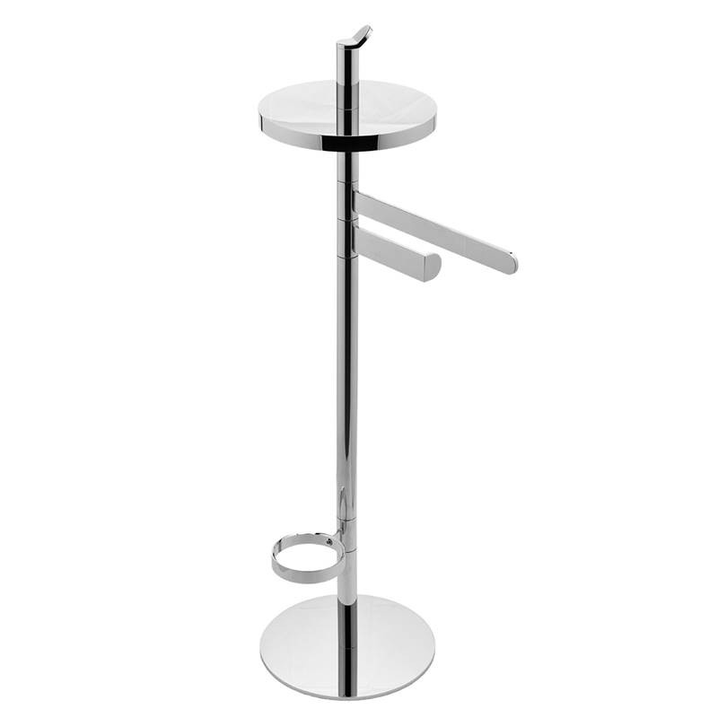 Graff G-9155-PN - Free Standing Tissue Holder,Toilet Brush Holder & Towel Bar, Polished Nickel