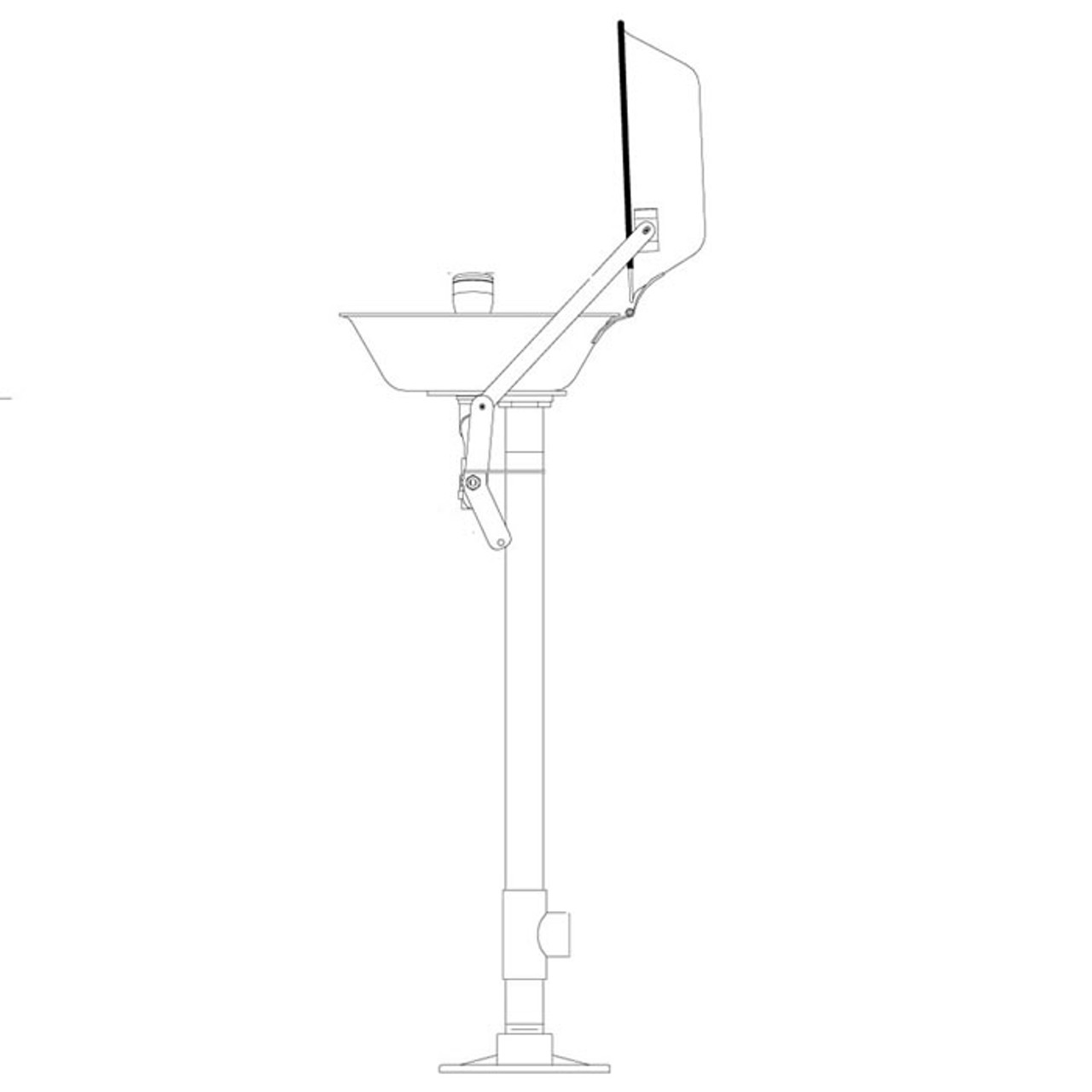 Speakman SE-491-CV - Round bowl eye/face wash. Pedestal mounted, stainless steel bowl, equipped with stainless steel cover.