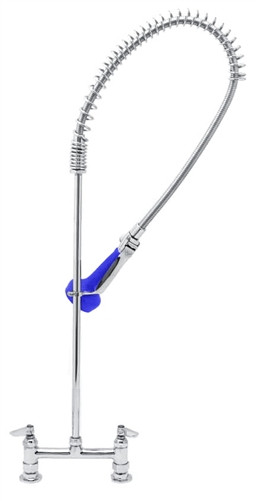 T&S Brass - B-0123-08C - 8-inch c/c Deck Mount Base w/ 1/2-inch NPT Female Inlets, 24-inch Riser, Low Flow Spray Valve