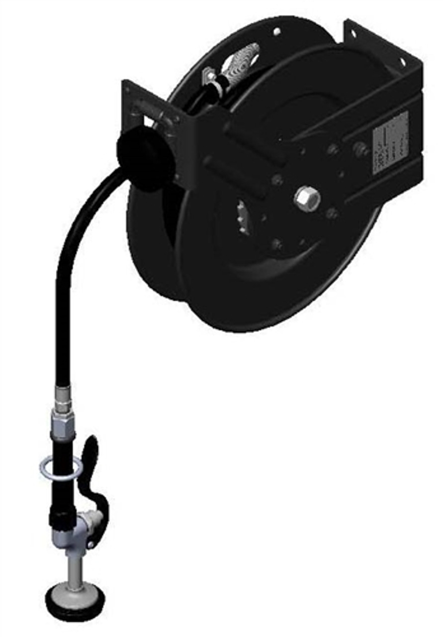 T&S Brass - 5HR-232-01 - Hose Reel, Open, Powder Coated Steel, 35' of 3/8-inch Diameter Hose with Spray Valve