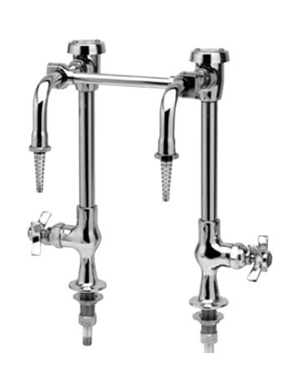 T&S Brass - BL-5707-03 - Lab Faucet, Vandal Resistant, Dual Vac. Breaker Nozzles, Clamp Brace Assembly