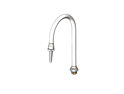 T&S Brass - BL-5709-02 - Lab Faucet, Single Temperature, Swivel Gooseneck, Serrated Tip, 1/2-inch NPSM Male Shank