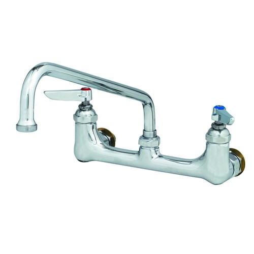 T&S Brass - B-0231-EEM - Double Pantry Faucet, Wall Mount, 8-inch Centers, 12-inch Swing Nozzle (062X), EE Inlets (Qty. 6)