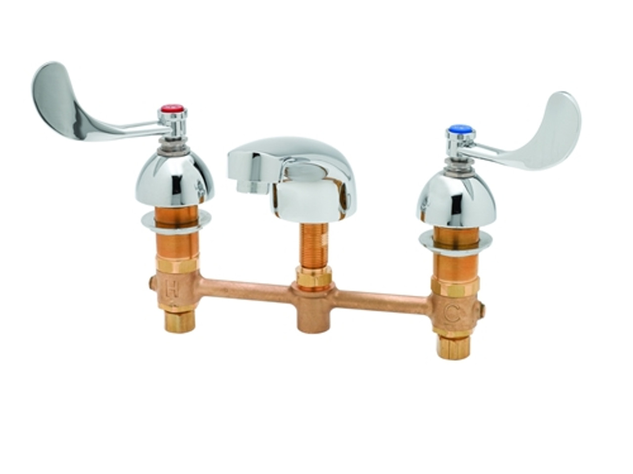 T&S Brass - B-2990-WH4 - Lavatory Faucet, Concealed Body, 8-inch Centers, Cast Basin Spout, Wrist Action Handles