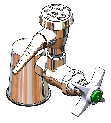T&S Brass - BL-4422-01 - Lab Turret w/ Single Water Outlet, VB, Serrated Tip