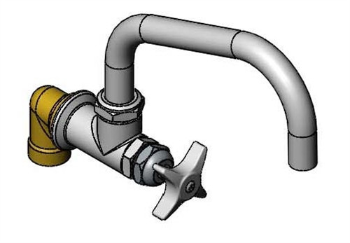 T&S Brass BF-0299-08 - Single Wall Mount Big-Flo Faucet, 8-inch Swing Nozzle, 00Ll Street Elbow