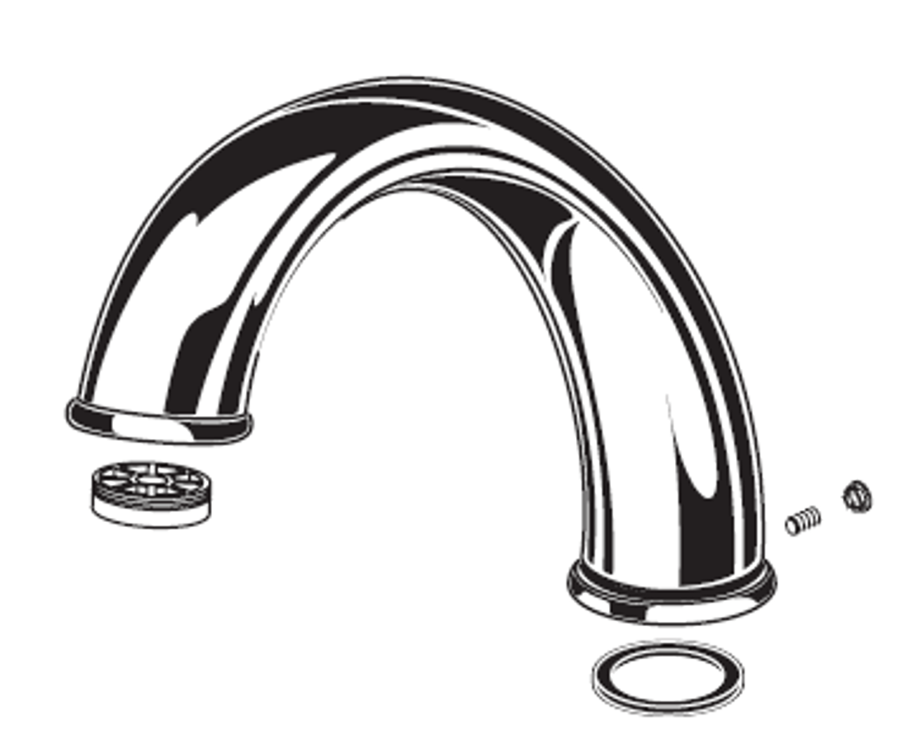 American Standard 066139-2950A - BATH FILLER SPOUT KIT IRIS F/HAND SHOWER, SATIN