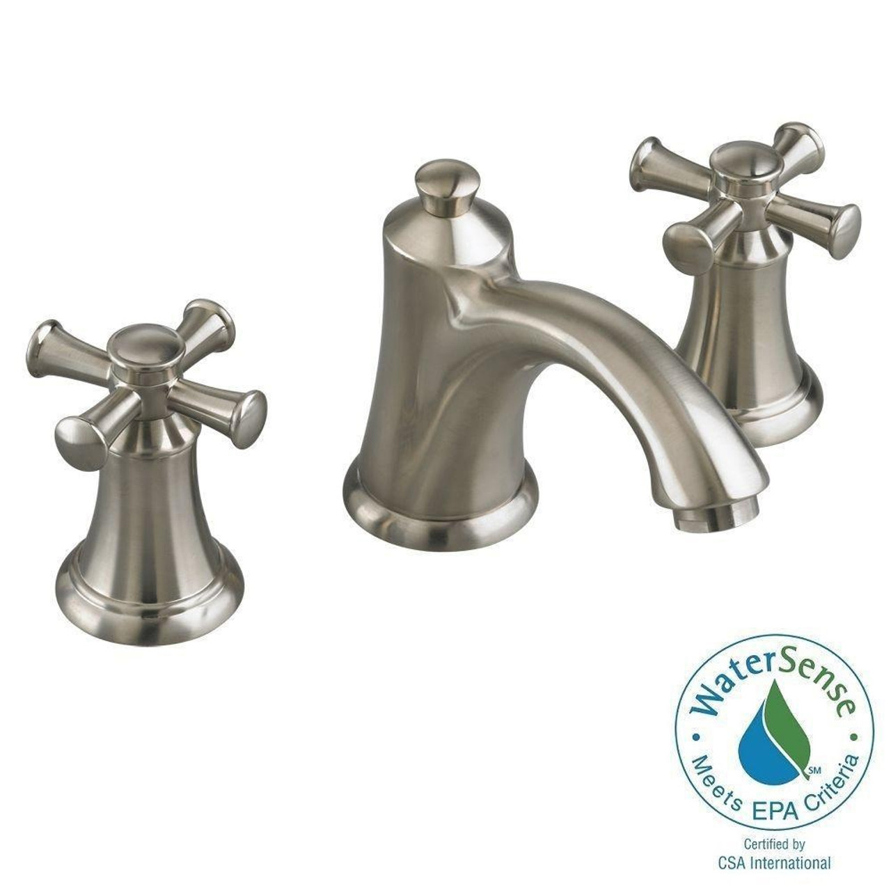 American Standard 7415821.295 Portsmouth 2-Handle 8" Widespread Bathroom Faucet w/ Cross Handles (Brushed Nickel)