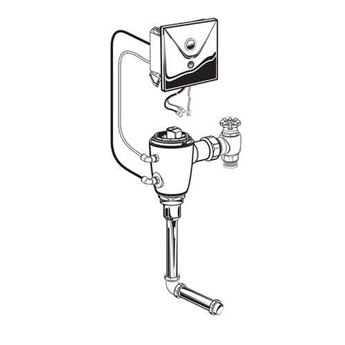 American Standard 606B301.007 Ultima Selectronic Concealed Urinal Flush Valve, Piston-Type, 0.125 gpf/0.5 Lpf