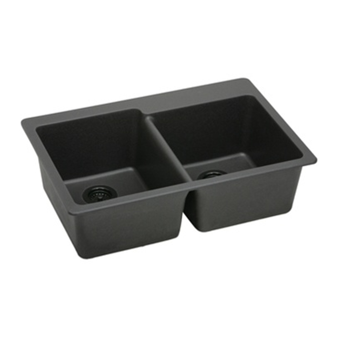 Elkay - ELG250RBK0 - E-Granite Top Mounted Double Bowl Sink, Black Elkay - ELG250RBK0 - E-Granite Top Mounted Double Bowl Sink, Black