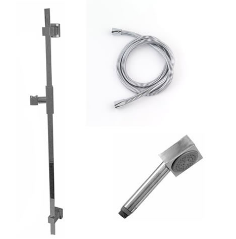 Jaclo 873-476-31 CUBICA Hand Shower and Wall Bar Kit with Square Hose - No Supply Elbow