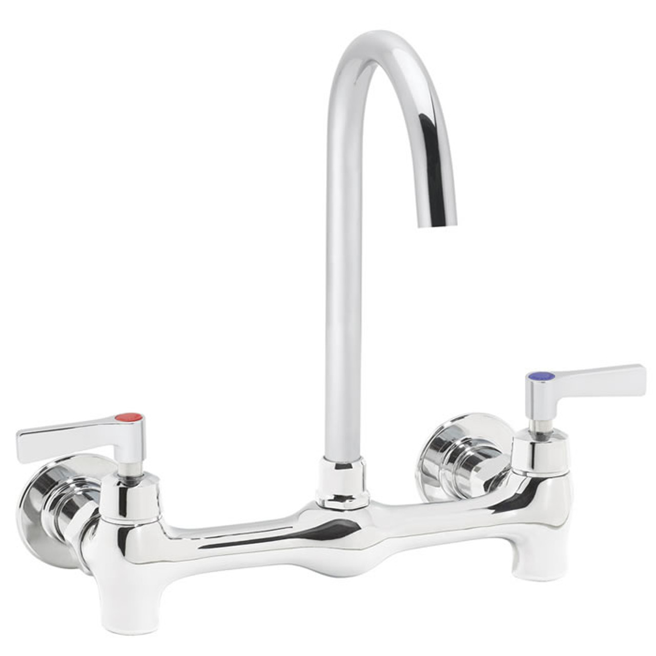 Speakman SC-5742-FC - Commander thru/back faucet with 5 1/4-inch deep plain end gooseneck rigid or swivel 2.0 gpm laminar flow control in base of spout with lever handles