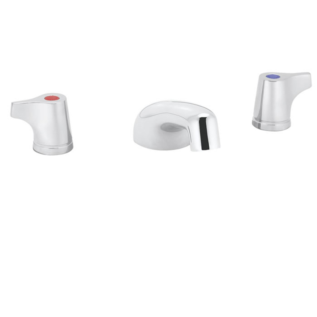 Speakman SC-3048-LD - Polished chrome plated widespread faucet. 1/4 turn ceramic cartridge. Vandal-resistant handles with color-coded indexes (SC-3042-REV-LD revere handles are not color-coded). Adjustable centers from 6-inch to 12-inch. Accommodates ins