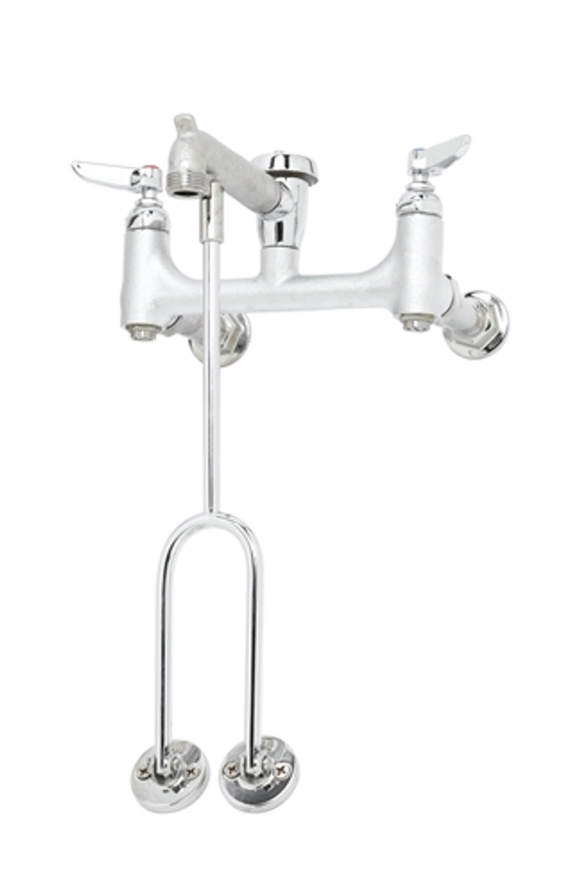 T&S Brass - B-0655-BSTR - Service Sink Faucet, Wall Mount, 8-inch Centers, Built-In Stops, Vacuum Breaker, Rough T&S Brass - B-0655-BSTR - Service Sink Faucet, Wall Mount, 8-inch Centers, Built-In Stops, Vacuum Breaker, Rough