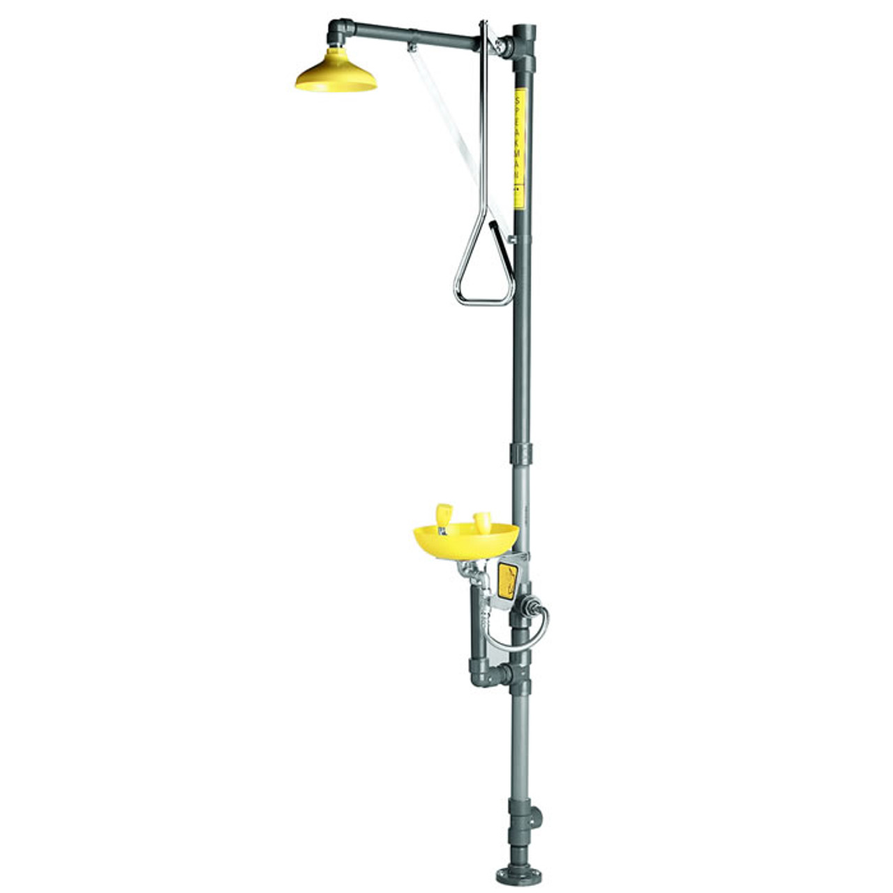 Speakman SE-690-PVC - Stay open shower with pull rod activation, SE-490 eye/face wash, PVC piping, stainless steel valves.