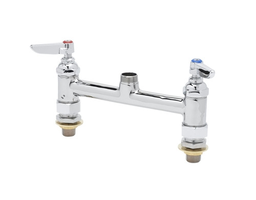 T&S Brass - B-0220-LNCC - Double Pantry Swivel Base Faucet, Deck Mount, 8-inch Centers, 1/2-inch NPT Male Inlet, Less Nozzle