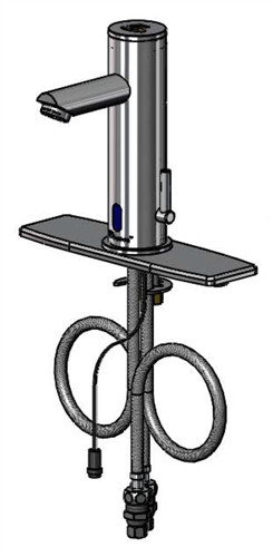 T&S Brass EC-3122-8DP - Chekpoint Electronic Faucet, Single Hole Deck Mount, Deck Plate, Above-Deck Temp Control
