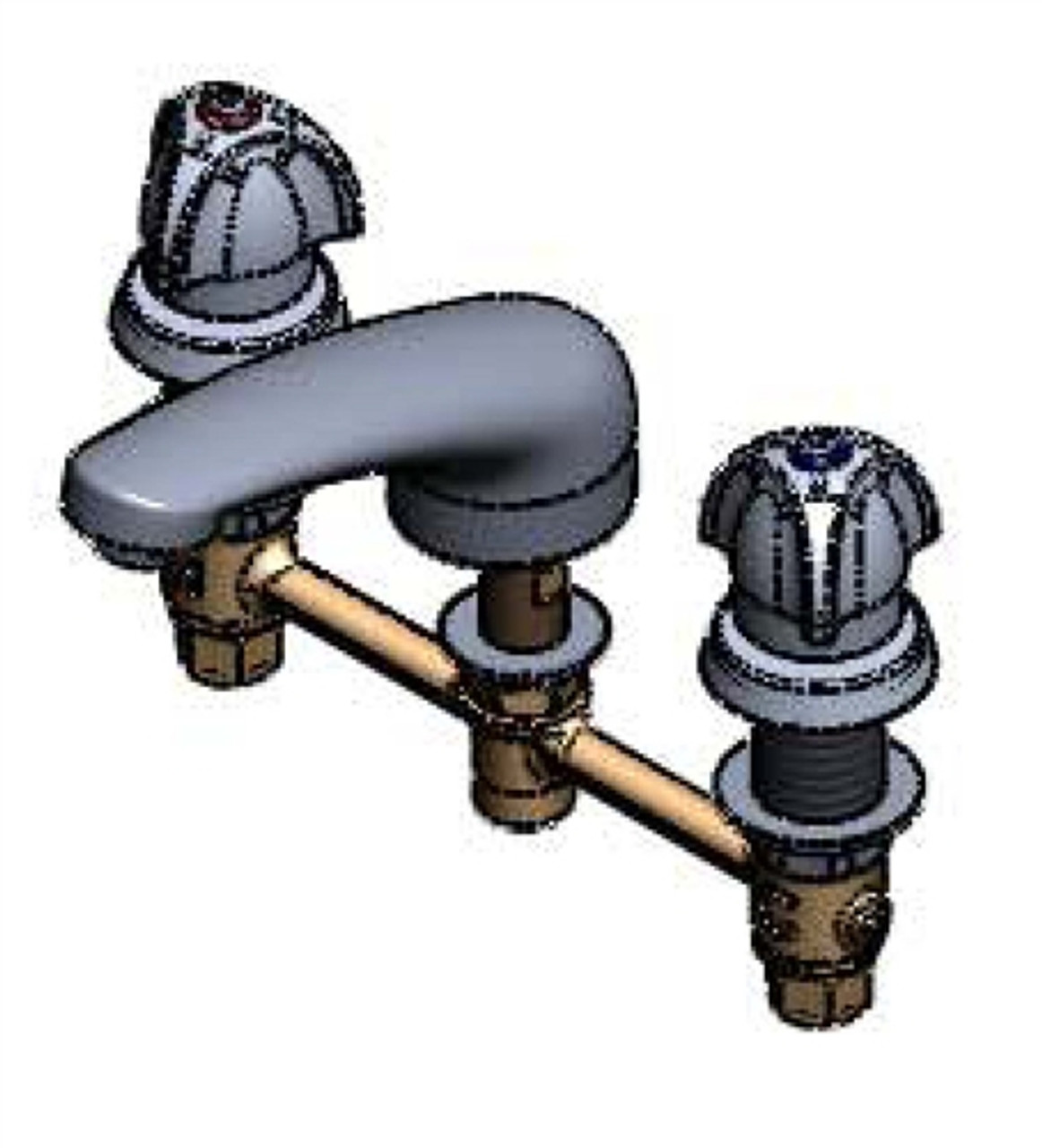 T&S Brass - B-2990-180F - Lavatory Faucet, Concealed Body, 8-inch Centers, Cast Basin Spout, Dome Handles