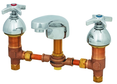 T&S Brass - B-2992-PWH4 - Lavatory Faucet, Concealed Body, Swivel Joint, Wrist Handles, Cast Spout, Pop-Up