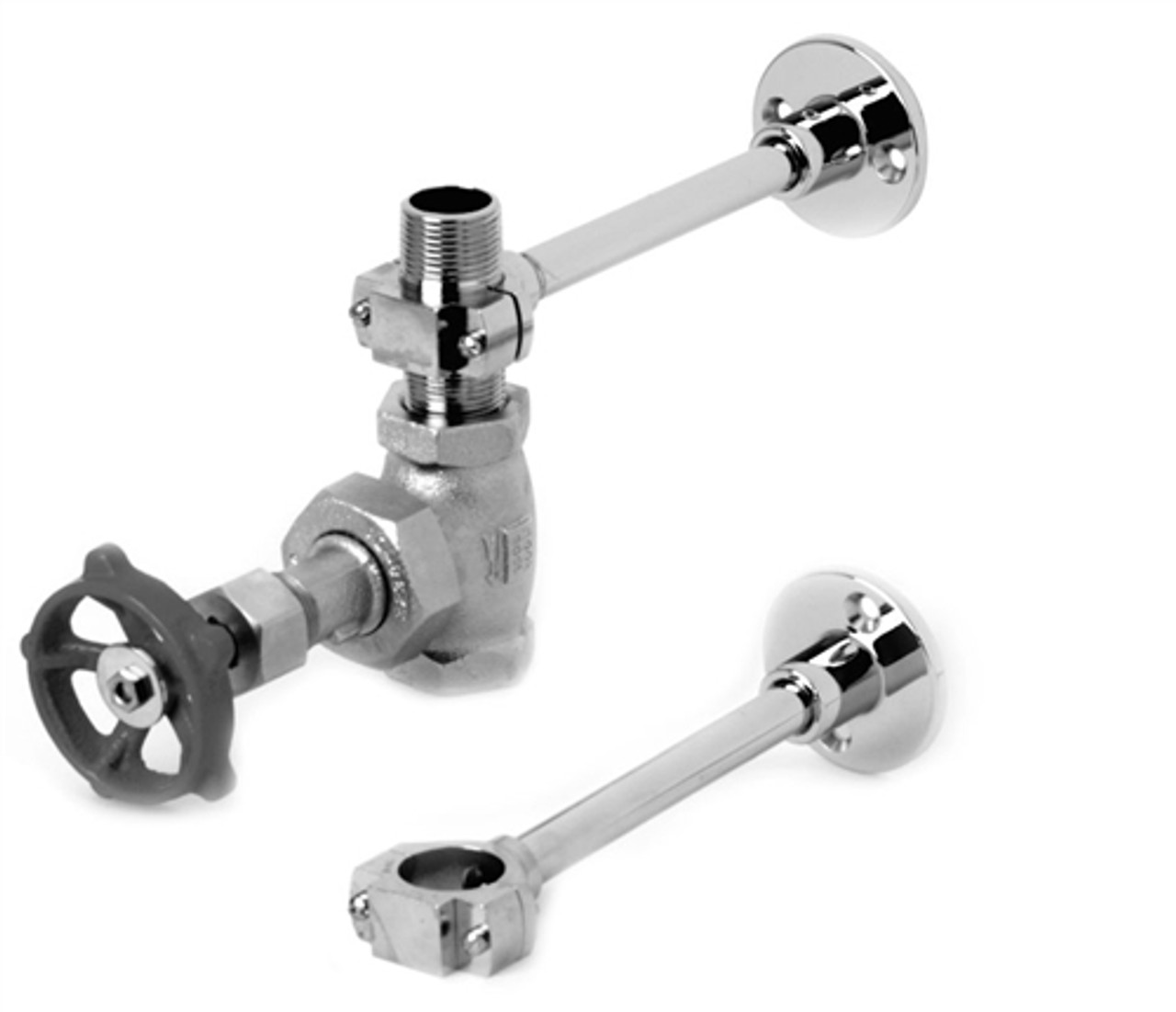 T&S Brass MV-1907-12C - 3/4" Cp Globe Valve, Nipple, & (2) Brackets T&S Brass MV-1907-12C - 3/4" Cp Globe Valve, Nipple, & (2) Brackets