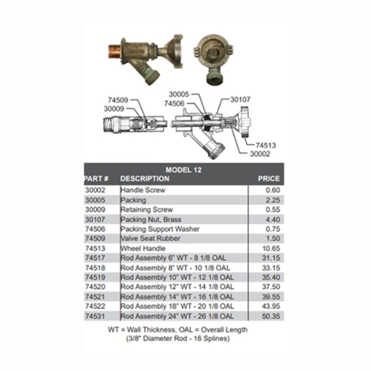 Woodford 17C-16-MH Model 17 Wall Faucet C Inlet 16 Inch, Metal Handle
