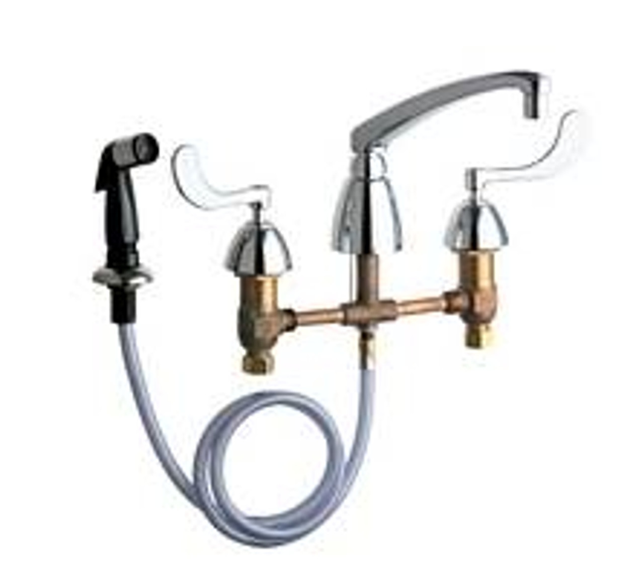 Chicago Faucets - 200-AL8-317ABCP - Kitchen Sink Faucet with Spray