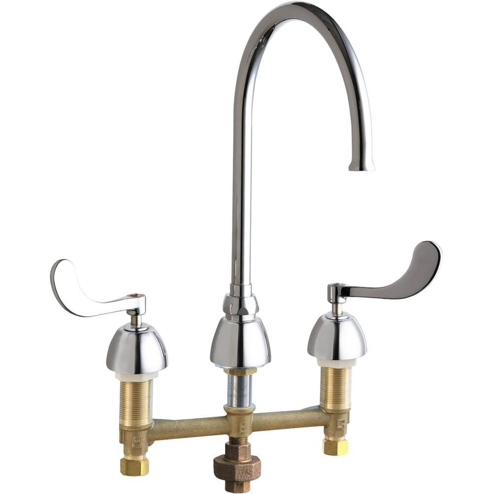 Chicago Faucets - 786-TWGN8FCABCP - Widespread Lavatory Faucet with Third Water Inlet
